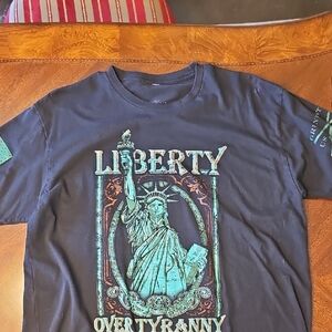 Grunt Style Navy Blue Liberty Over Tyranny Graphic Tee